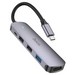 Переходник Hoco HB27 Type-C multifunction adapter PD, USB3.0, 2хUSB2.0, HDMI, 4К при 30 Гц, 60W, для MacBook Графитовый - фото 83175
