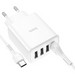 Адаптер питания Hoco C102A Fuerza QC3.0 fast charger 28.5W c кабелем Type-C (4USB: 5V max 2.1A) Белый - фото 83252