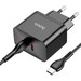 Адаптер питания Hoco N29 Triumph dual port fast charger c кабелем Type-C to Type-C 33W (2Type-C: 5V max 3.0A) Черный - фото 86270