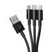 Дата-кабель USB 3в1 Deppa D-72544 micro USB + Type-C + Ligthning (1.2м) Черный - фото 87274