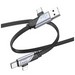 Дата-кабель USB Hoco U119 4в1 data cable Lightning/ Type-c to Usb/ Type-C (1.2м) (2.4A) Черный - фото 87259