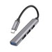Переходник Hoco HB26 4в1 mini adapter Type-C to 1Usb3.0 + 3Usb2.0 для MacBook Графитовый - фото 88116