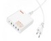 Сетевое зарядное устройство Hoco C114A Intelligent Balance Five ports Vision PD 65W (4USB+1Type-C: 5V max 3A) Белый - фото 88122