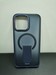 Чехол пластиковый New case magnetic + подставка для iPhone 15 Pro (6.1") синий матовый - фото 89955
