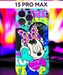 Чехол-накладка силикон MItriFON для iPhone 15 Pro (6.1") 0.8мм с флуоресцентным рисунком "Minnie Mouse" - фото 90549