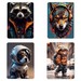 Чехол-подставка с рисунком для iPad (10.2)/ iPad (10.5) кожаный Енот - фото 91735