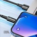 Дата-кабель USB Deppa Moon Usb - Type-C (72521) 66 Вт (1.2 м) нейлон, черный - фото 92355
