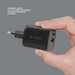 Адаптер питания Deppa USB-A + Type-C Power Delivery 3.0А QC 4.0 45Вт (11478) Черный - фото 92586