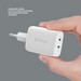 Адаптер питания Deppa Gan 2Type-C Power Delivery 3.0А QC 4.0 45Вт (11479) Белый - фото 92591