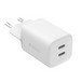 Адаптер питания Deppa Gan 2Type-C Power Delivery 3.0А QC 4.0 65Вт (11480) Белый - фото 92596