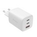 Адаптер питания Deppa Gan USB-A + 2Type-C Power Delivery 3.0А QC 5.0 65Вт (11481) Белый - фото 92601